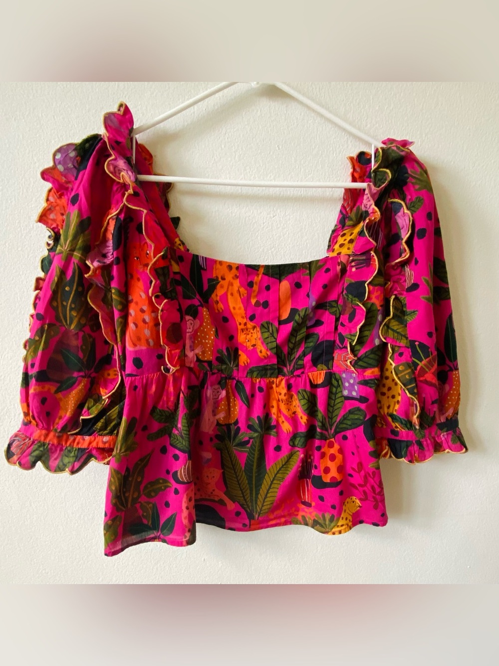 Farm Rio Pop Leopards Blouse ( M)